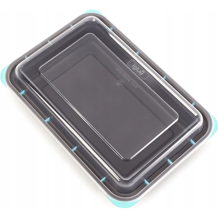 Комплект 10 контейнера Igluu Meal Prep, 3 отделения, 25x19,5x5,5см, черни, за многократна употреба, запечатани, за микровълнова печка и съдомиялна машина
