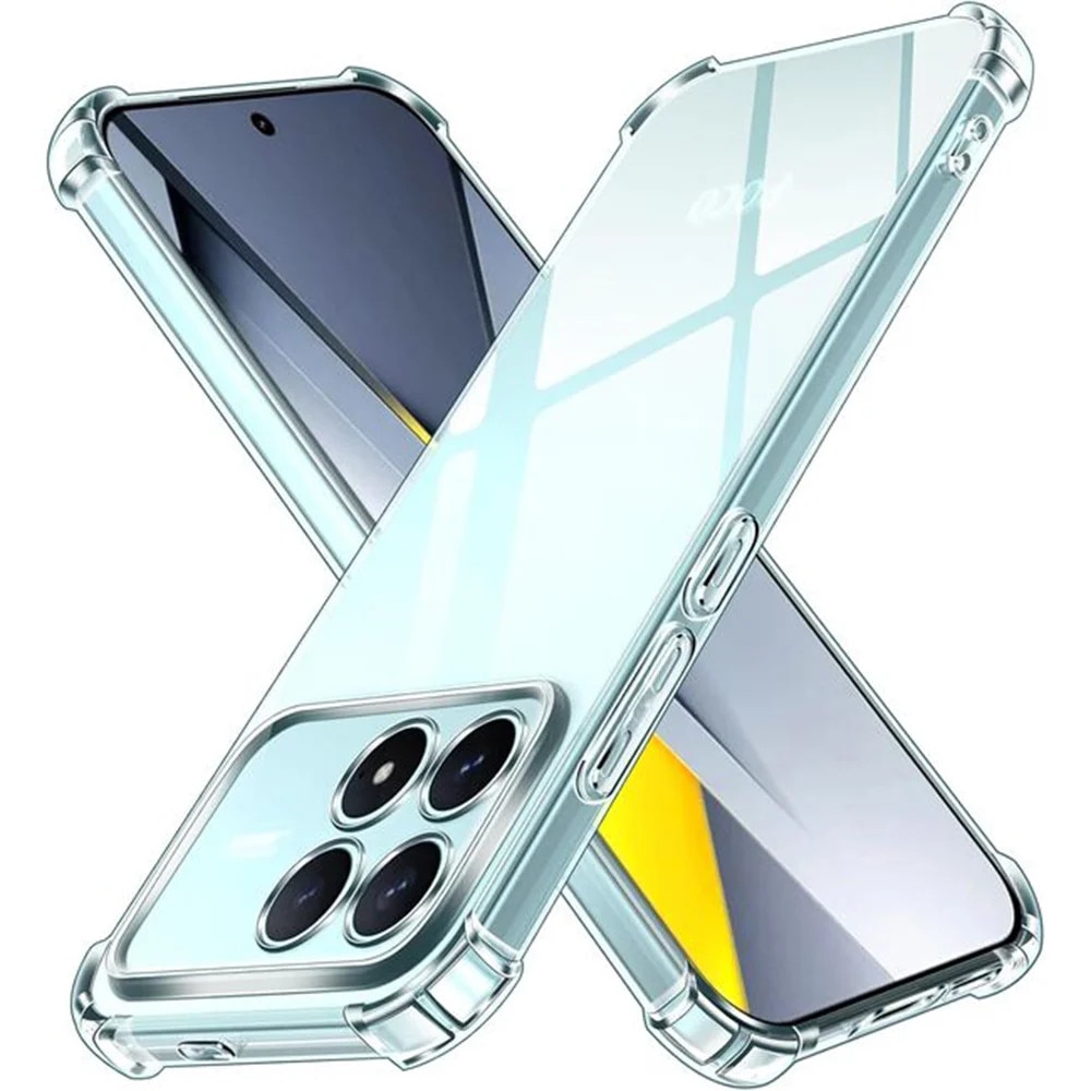 Husa pentru Xiaomi Poco F8 Pro, SKYDDAR INNOVATION, Shockproof Clear Silicone, Silicon Slim, set cu sticker, Transparenta
