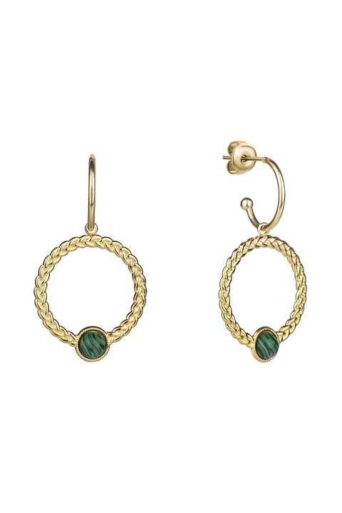 Marc Malone, Cercei rotunzi cu design impletit, Auriu, Verde englez