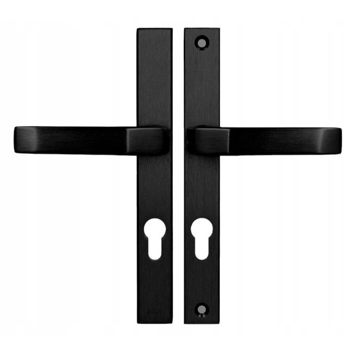 Clanta exterioara Slim Plus, AXA, negru slefuit, aluminiu anodizat, distanta suruburi 92mm