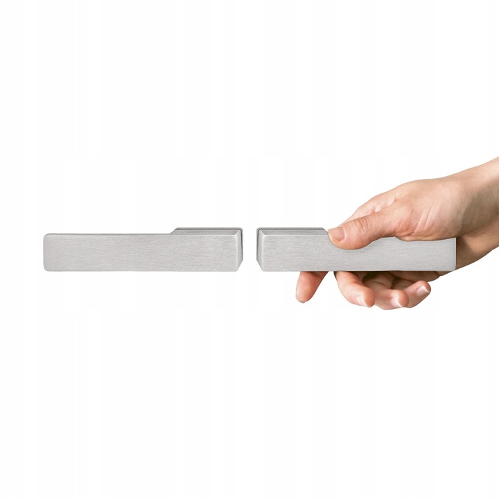 Maner usa AXA Libera, aluminiu anodizat, inox satinat, stanga/dreapta, set complet de montaj