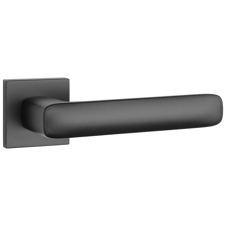 Maner Usa Enger STELLA Q SLIM Negru Mat, Rozeta 52x52mm, Grosime 7mm, Set Complet