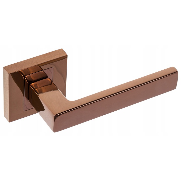 Mânere Qubik II, KUCHINOX, aur roz, set 2 bucăți, rozete pătrate, 55x55mm