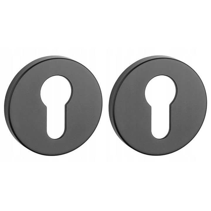 Rozete interior neagră mată, Enger, set 2 bucăți, diametru 52mm, grosime 7mm