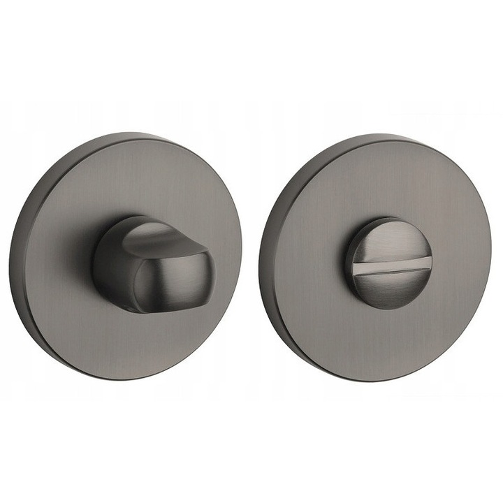 Rozeta WC Rotunda Enger STILE, titan, 52mm diametru, set complet pentru usi de interior