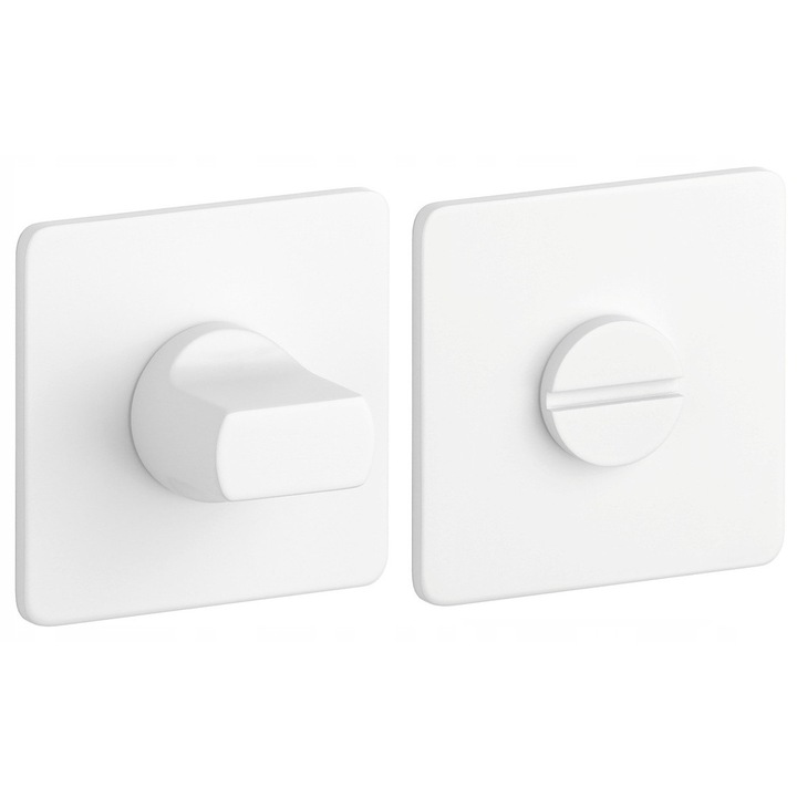 Set rozete WC, Enger, alb mat, ultra slim, 3mm, 43mm