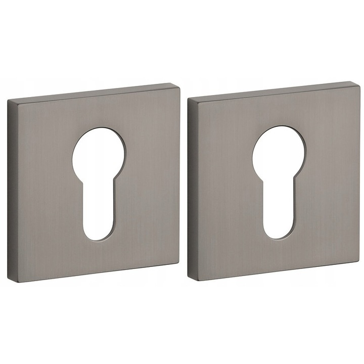 Set rozete interioare Enger, patrat, finisaj titan, 7mm, 52x52mm
