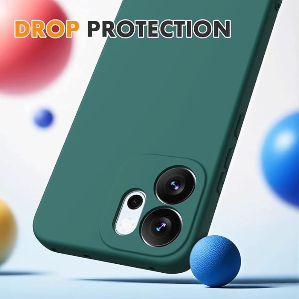 Husa pentru Telefon Compatibila cu Oppo Reno 14 FS 5G/ 14 F 5G, G-Tech, Silicon TPU, Protectii camere, Aspect Mat, Verde Inchis