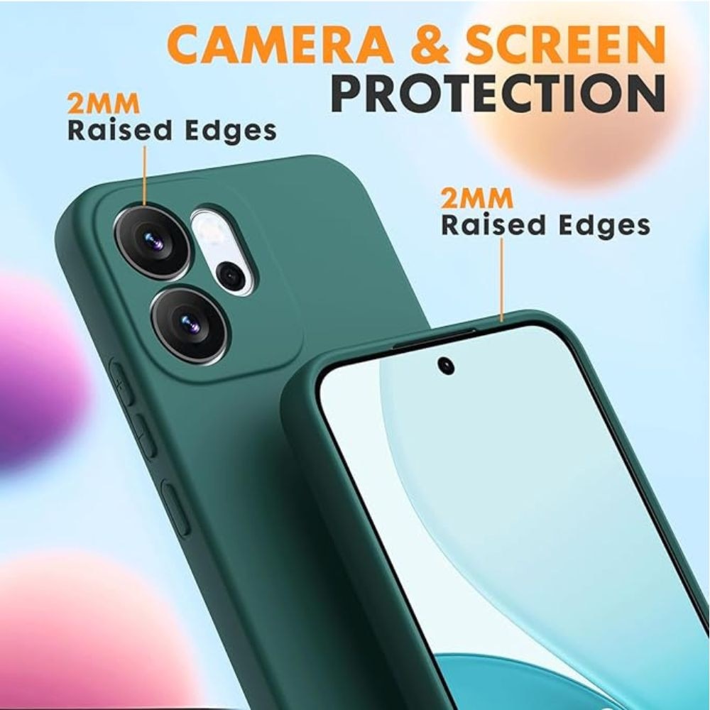 Husa pentru Telefon Compatibila cu Oppo Reno 14 FS 5G/ 14 F 5G, G-Tech, Silicon TPU, Protectii camere, Aspect Mat, Verde Inchis