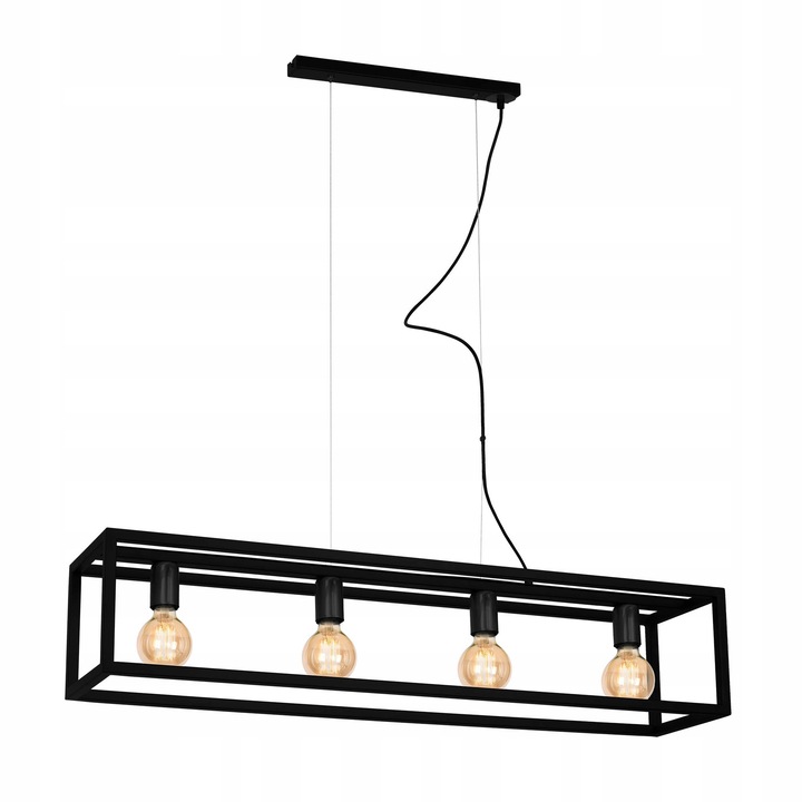 Lampa suspendată modernă Milagro CAGE metal negru, 4xE27, 100x29x90cm