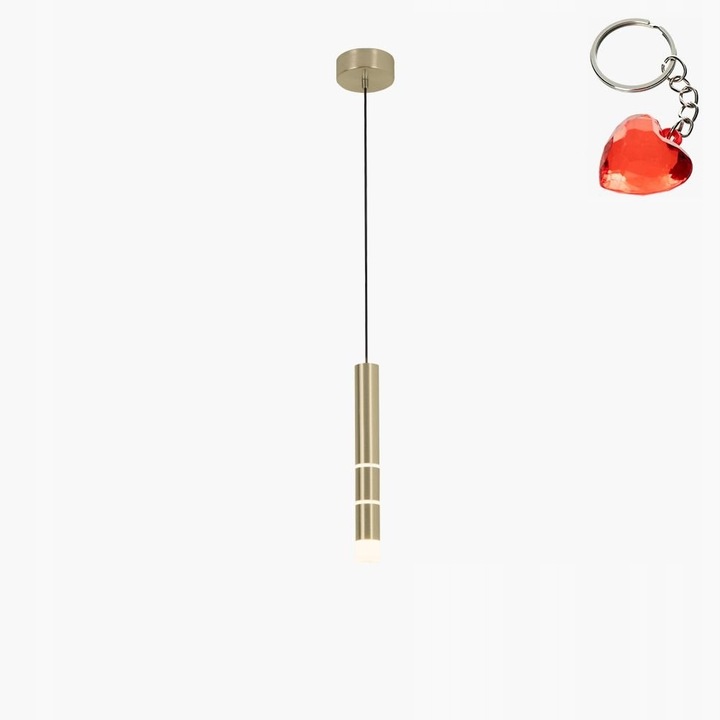 LED висяща лампа Paul Neuhaus PURE-VEGA, матиран месинг, 4.5W, 12x12см, регулируема височина