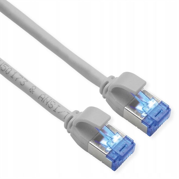 Кабел ROLINE S/FTP Cat.6A LSOH Slim PoE Сив 3м