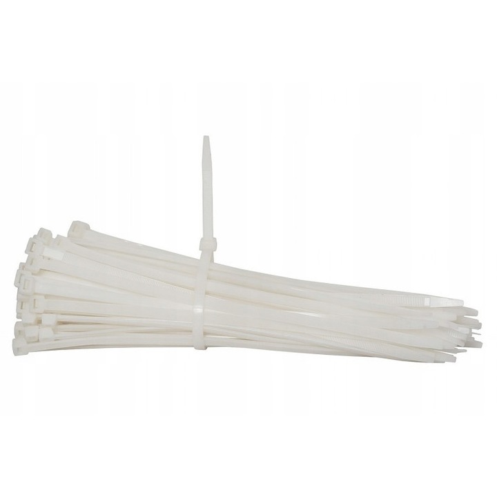 Coliere cabluri F-ELEKTRO, 2.5x100mm, albe, set 100 bucati