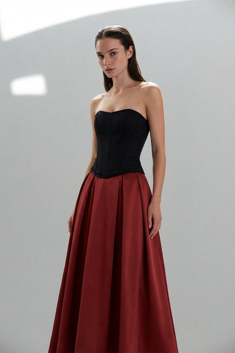 Acob à porter, Fusta evazata cu buzunare laterale, Caramel