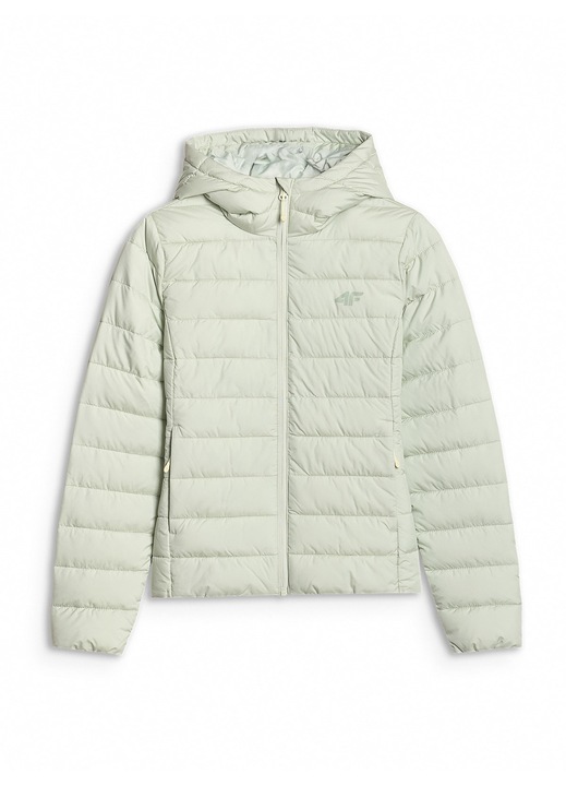 Geaca Matlasata Femei 4F Verde Menta Poliester, Uzura Multi Activa, Umplutura Sintetica, Guler si Gluga Integrata pentru Sezon Transitoriu AW25