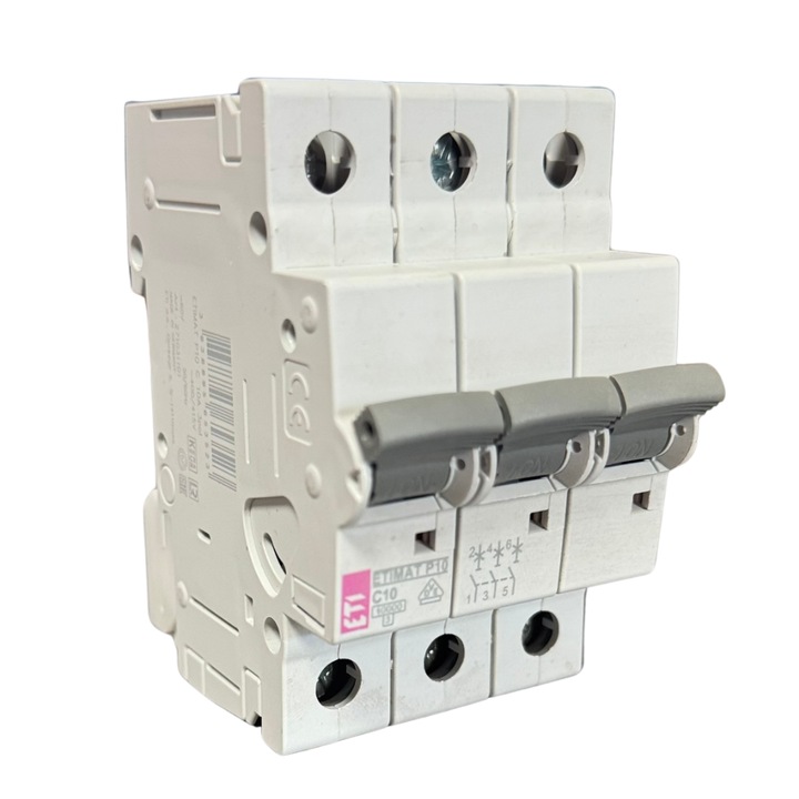 Siguranta automata ETIMAT P10, 3P, 10A, Curba C, ETI