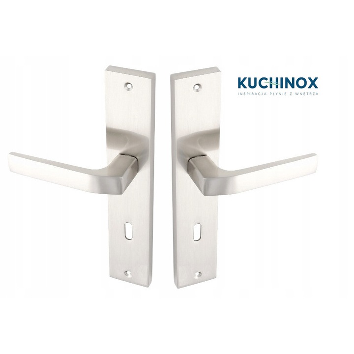 Clanta interioara Kuchinox Bingo, satinata, aluminiu, 72mm, set cu scut din otel