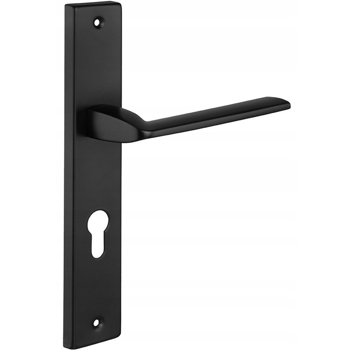 Clantă KUCHINOX Zambia, neagră, sild dreptunghiular 72mm, aluminiu, pentru uși interioare 38-45mm