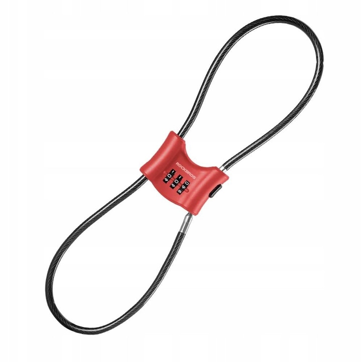 Cablul Antifurt Bicicleta ROCKBROS, 5.5mm, Cod Numeric, Rosu