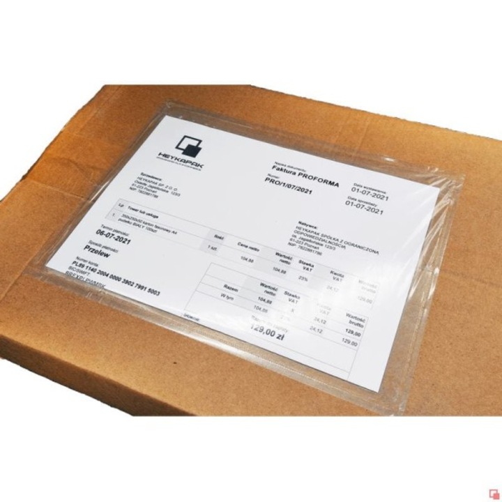 Borítékok, tasakok, 100 darabos készlet, C5, 235x175mm, átlátszó