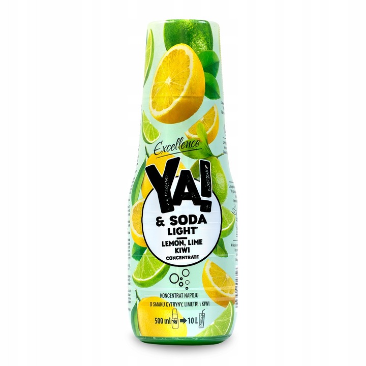 Concentrat de bautura Ya!&Soda Light, lamaie, lime si kiwi, 500 ml