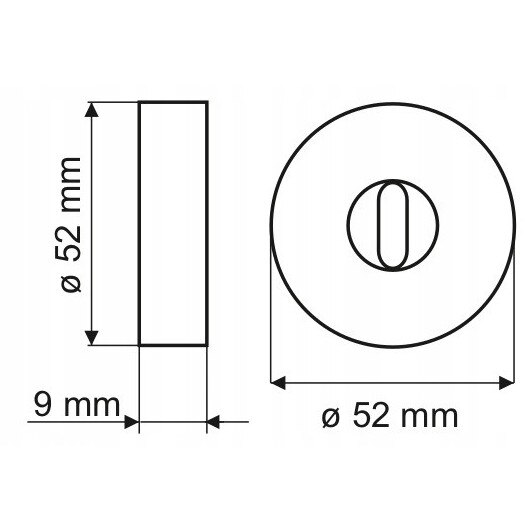 Rozeta interioară Gamet PLT26J, blocada WC, aur roz satinat, 52x52x9 mm ...