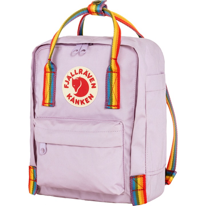 Fjallraven Kanken Rainbow Mini hátizsák, Pasztell Levendula, 7L, poliészter, uniszex