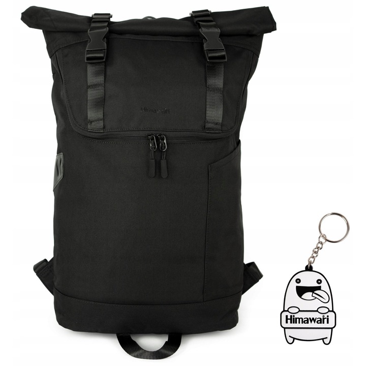 Rucsac Himawari Roller XL, 18 litri, hidrofob, negru, 37x15x50cm