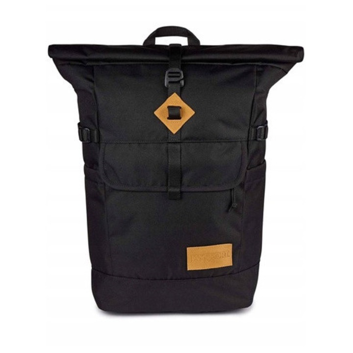 JanSport Hatchet Rolltop hátizsák, 43x24cm laptop rekesz, 31L kapacitás, fekete