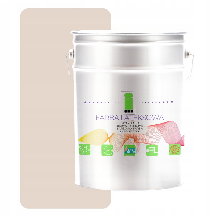 Vopsea latex pentru interior, I SEE, bej cald, 10L, acoperire 7m2/L, 2 straturi