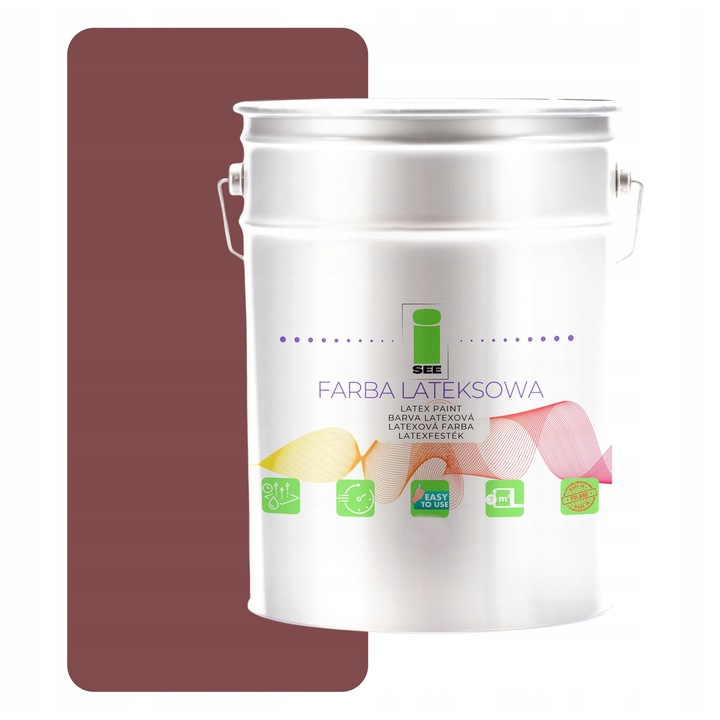 Vopsea lavabila pentru pereti, I SEE, brun cald, 10L, acoperire 7m2/L, 2 straturi