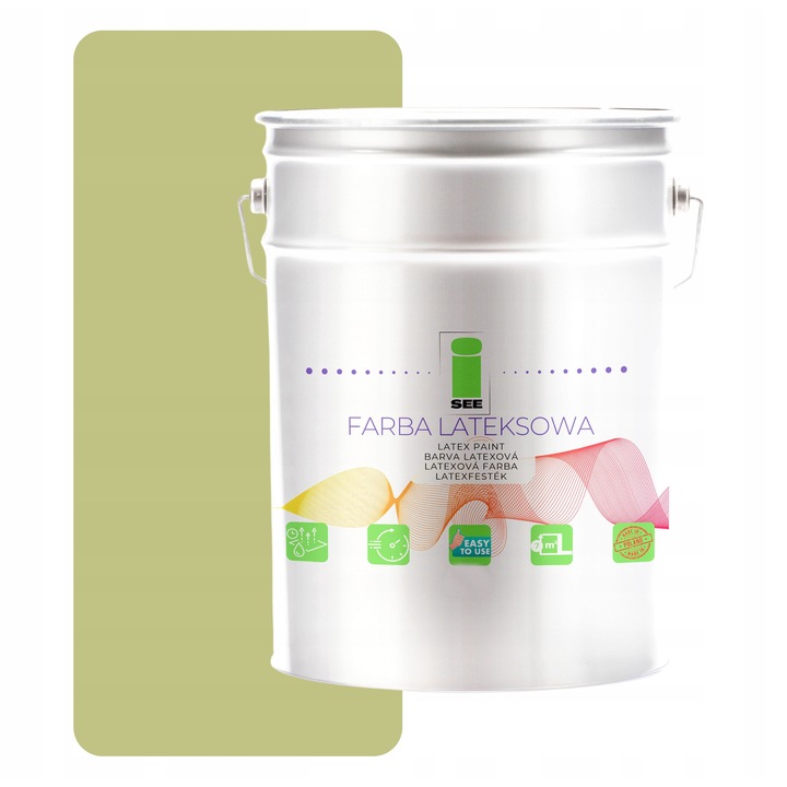 Vopsea lavabila mata pentru interior, verde pistachio, 10L, I SEE