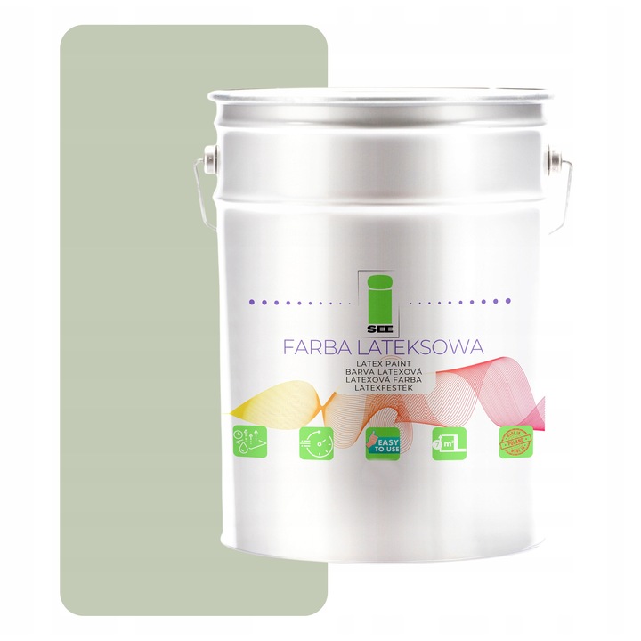 Vopsea lavabila pentru pereti I SEE, verde ceai, 10L, mata, acoperire 7m2/L