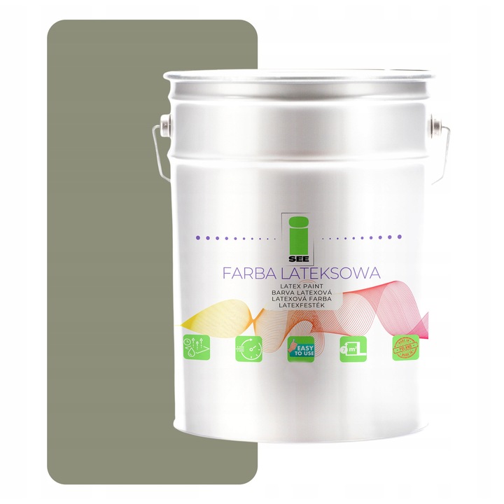 Vopsea lavabila mata pentru interior, verde oliv, 10L, I SEE