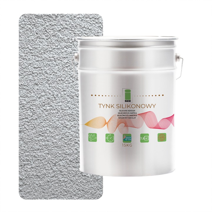 Tencuiala siliconica exterioara, I SEE, 1.5mm, 15kg, gri deschis, set