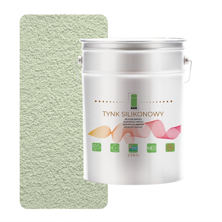 Tencuiala siliconica, I SEE, 1.5mm, verde pistachiu, 25kg