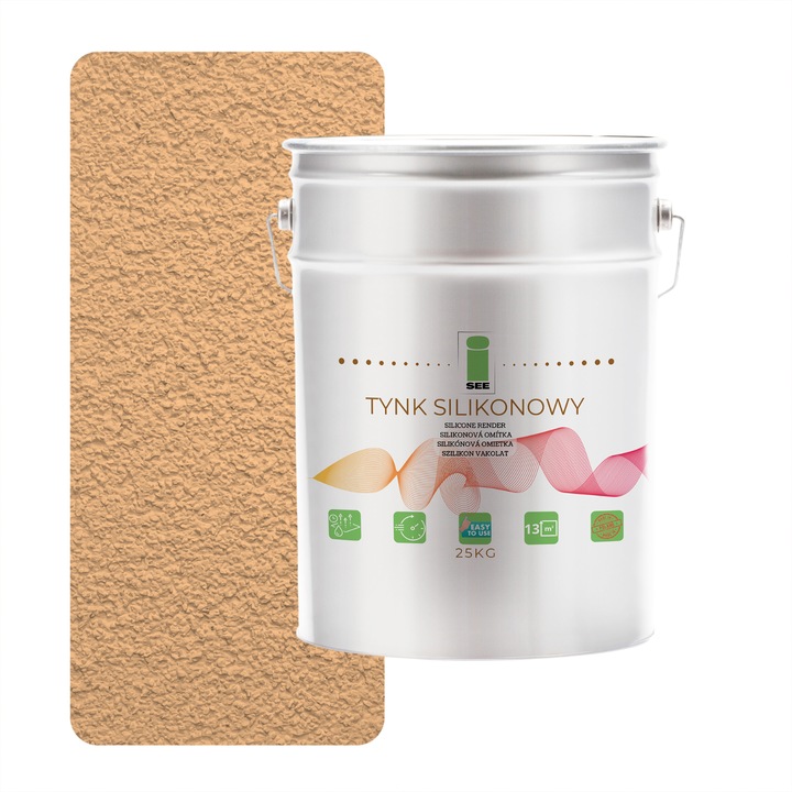 Tencuiala siliconica decorativa I SEE, galben pastel 1.5mm, 25kg