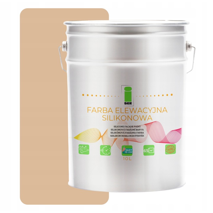 Vopsea siliconica pentru fatade I SEE, 10L, bej, mat, set disponibil