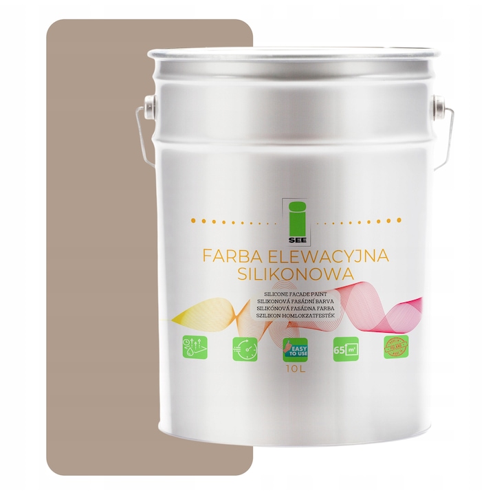 Vopsea siliconica pentru fatade, I SEE, bej perlat, 10L, mat
