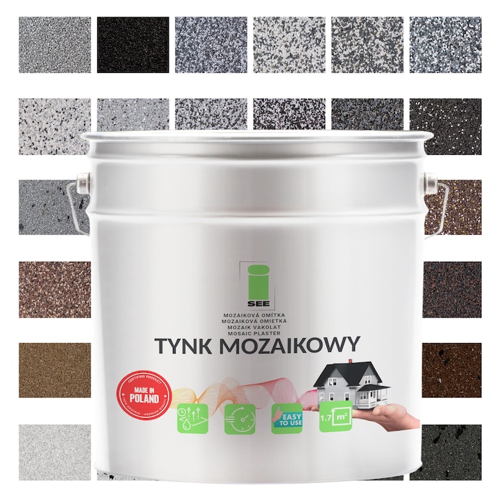 Tencuiala mozaic, I SEE, 7 kg, rezistenta la inghet, textura baranek, 1.6 mm