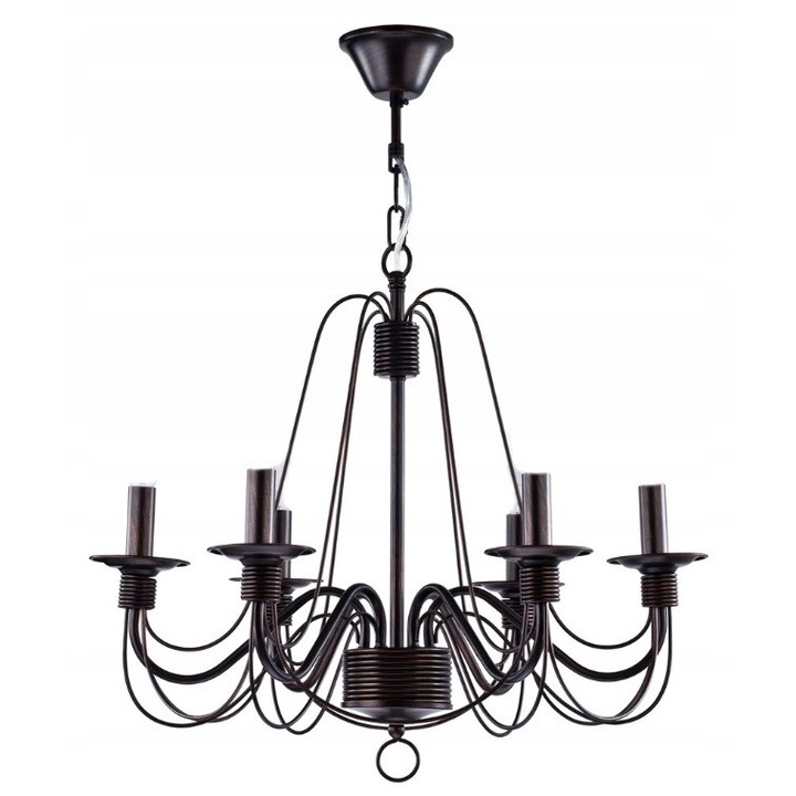 Висяща лампа Velia Elegant Maytoni, бронз, 6 фасунги E14, регулируеми размери 65-100см x 57см