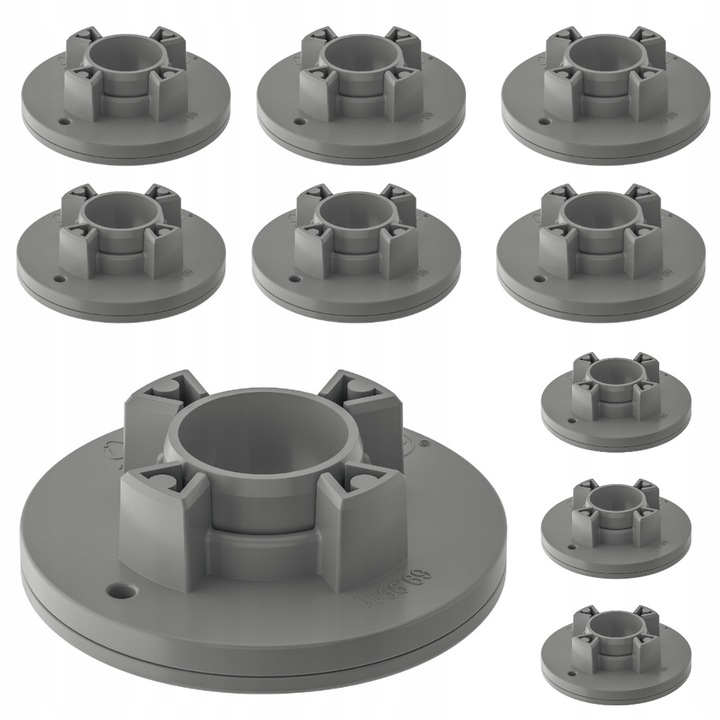 Set 10 bucati izolatie acustica pentru picioare Hafele AXILO, plastic, gri