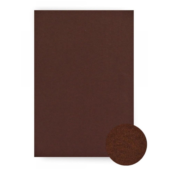 Cearsaf Jersey cu elastic 180x200cm, Bumbac, Maro, Produs Romanesc