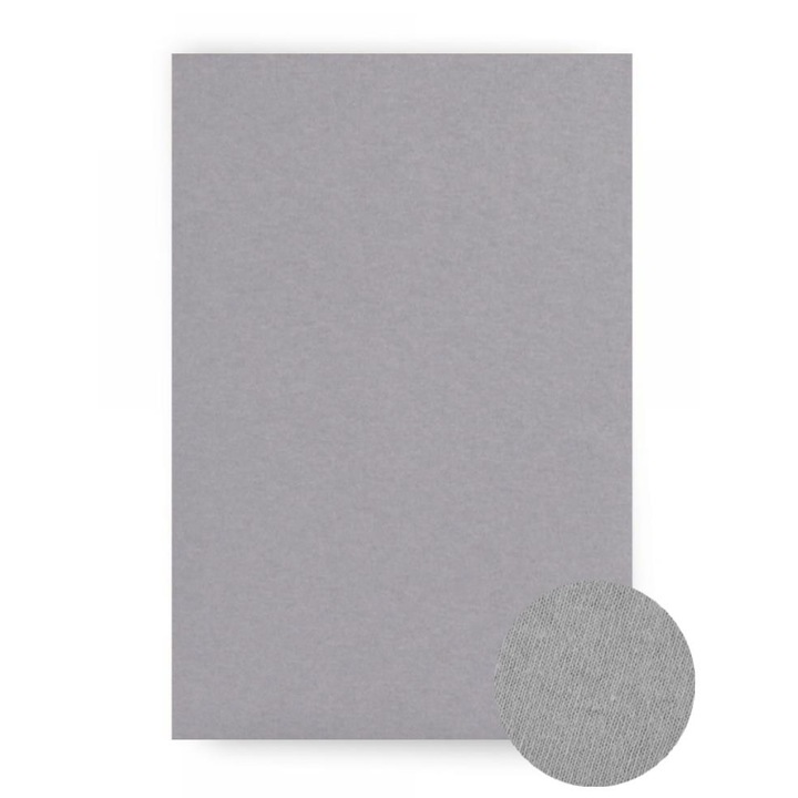 Cearsaf Jersey cu elastic 180x200 cm, Gri, Bumbac Ecologic