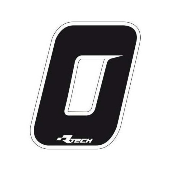 Стикер номер 0, Rtech, 11,5x14,5см, черен, комплект 10 броя