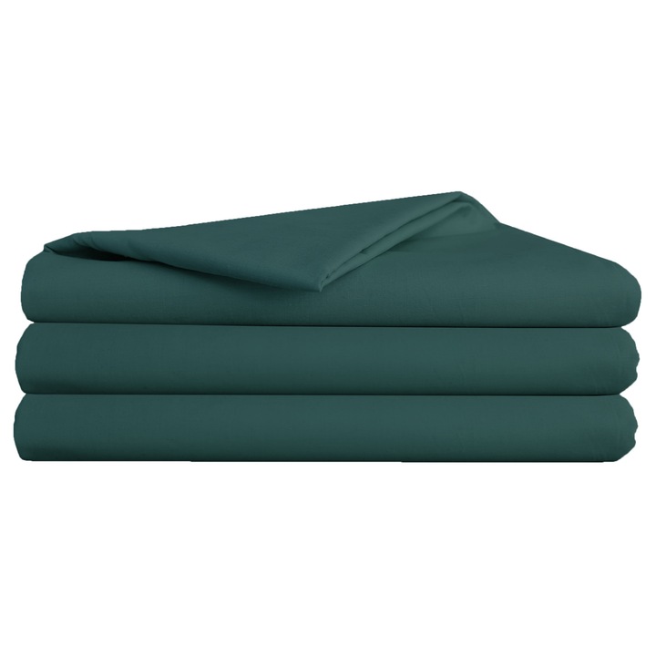 Cearsaf Bumbac 160x200cm, Verde Sticla, Produs Polonez