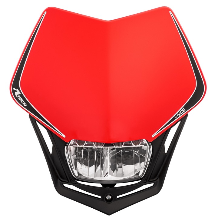 Маска за лице за мотоциклет, с LED, Rtech, 4 диода, 508 lm, 1007 lm, червено/черно