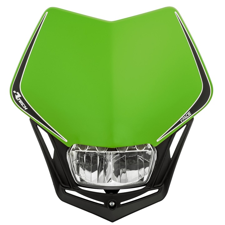 Предно стъкло за мотоциклет с LED, Rtech, 508 lm, 1007 lm, зелено/черно