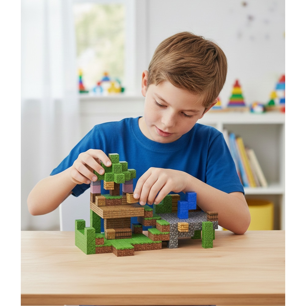 Set de constructie Dream World Minecraft, 216 piese, magnetice, 2