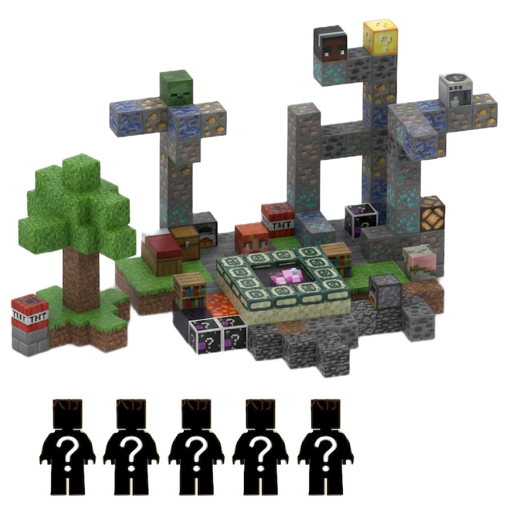Комплект магнитни кубчета Minecraft, магнитни тухлички, минерален парк, 186 бр. XJB104